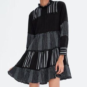 ZARA Black & White Tiered Dress